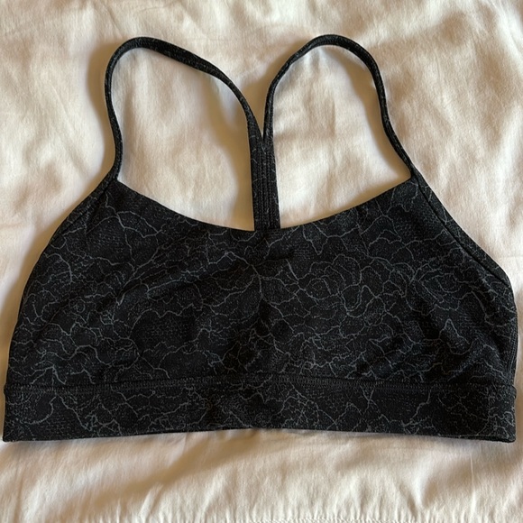 lululemon athletica Other - Lululemon power Y sports bra | black with grey floral print | size 6